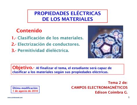 Propiedad electrica material PROPIEDADES ELÉCTRICASPROPIEDADES