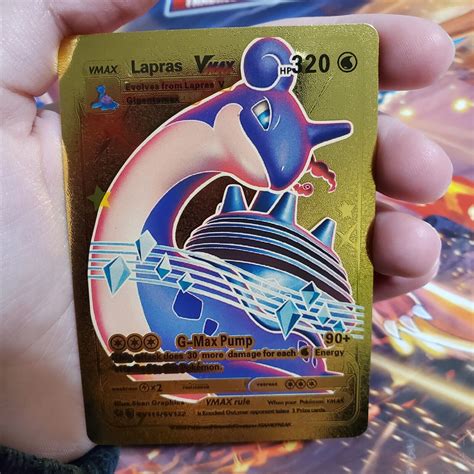 Mavin Pokémon VMAX Rule Lapras Gold Foil Custom Pokemon Card 2020 HP