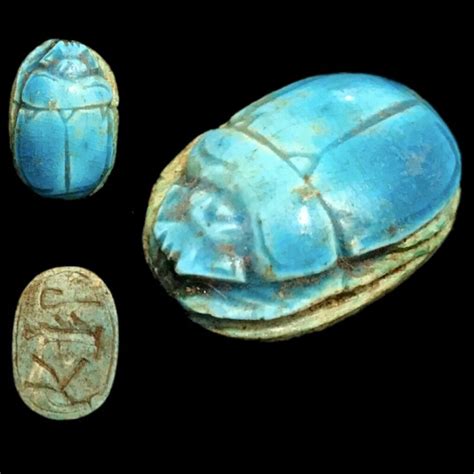 BEAUTIFUL ANCIENT EGYPTIAN GLAZED SCARAB 300 BC 2 Antique Price