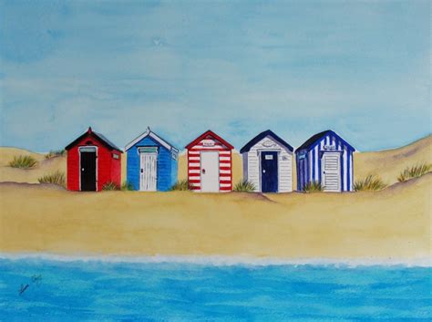 Beach Huts Lynette Amelie Paintings Lynette Amelie Paintings