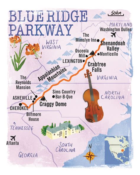 Blue Ridge Parkway map by Scott Jessop. August 2013 issue. Part of our ...