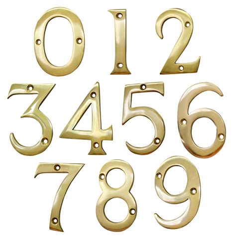 Modern Inch Brass House Number For Address Plaque Mailbox And Metal