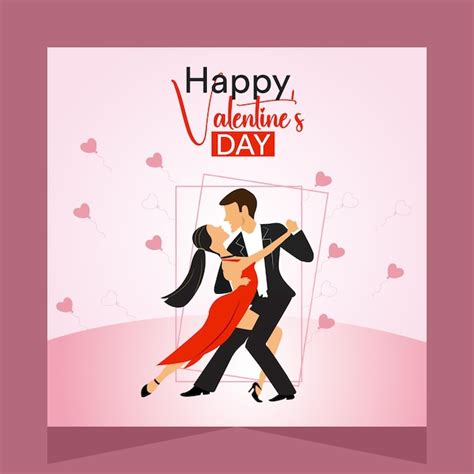 Premium Vector Happy Valentines Day Romantic Couple Party Dance