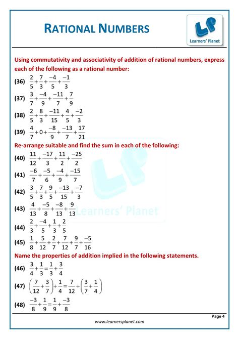 Compare And Order Rational Numbers Worksheet Th Grade Pdf