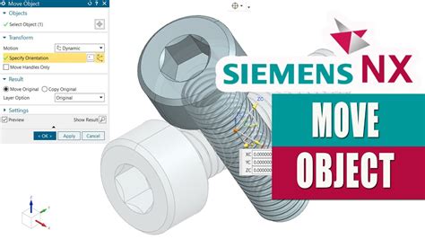 Siemens Nx Move Object Feature Nx Tutorial On How To Move A Body Nx