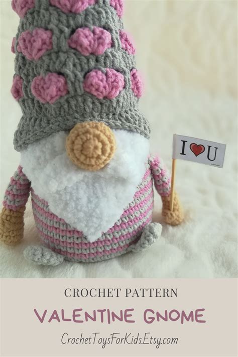 Valentine Gnome Crochet Pattern Amigurumi In Love Pdf Etsy In