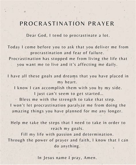 Procrastination Prayer Inspirational Prayers Comforting Bible Verses