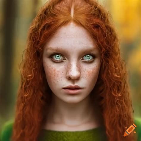 Artistic Depiction Of An Auburn Haired Elven Woman In A Forest On Craiyon