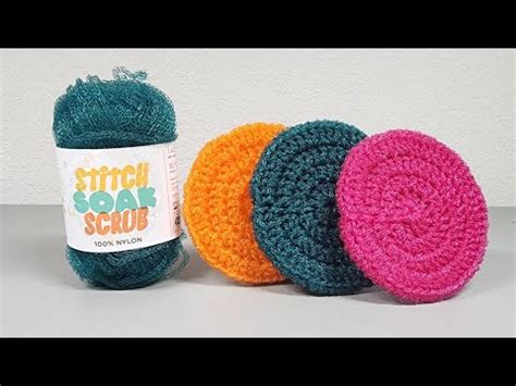 Kitchen Scrubby Using Lion Brand Stitch Soak Scrub Nylon Yarn