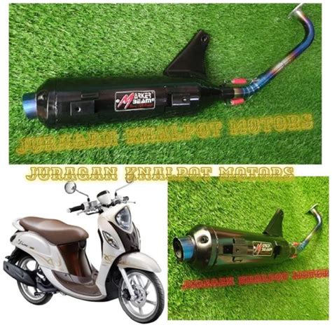 Knalpot Bobokan Racing Yamaha Mio Fino Blue Core Merk Marker Beam