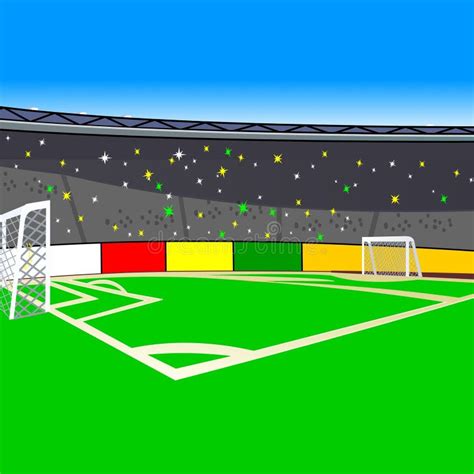 Soccer Field. Vector Cartoon Background Stock Vector - Illustration of soccer, grass: 313609455