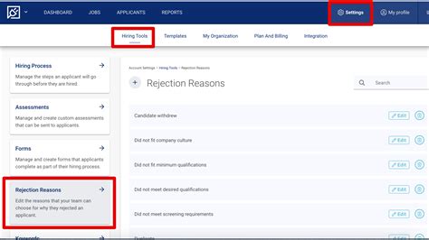 Setting And Reporting On Applicant Rejection Reasons Careerplug