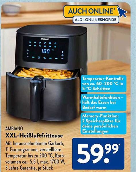 Ambiano Xxl heißluftfritteuse Angebot bei ALDI SÜD 1Prospekte de