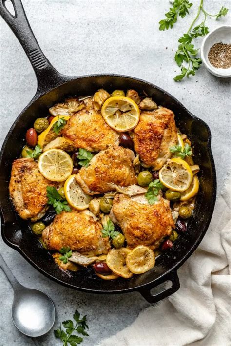 One Pan Greek Chicken With Artichokes And Olives All The Healthy Things