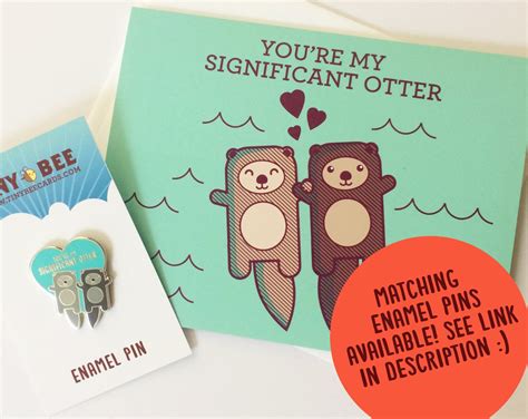 Cute Card Youre My Significant Otter Funny Etsy