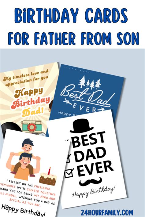 Free Printable Birthday Cards for Dad from Son - 24hourfamily.com