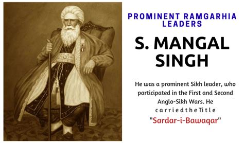 S MANGAL SINGH PROMINENT RAMGARHIA LEADER Maharaja Jassa Singh