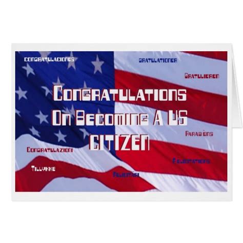 Congratulations On Becoming A Us Citizen Card Zazzle