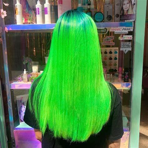 Neon Green | Hollywood hair, Green hair, Hair styles