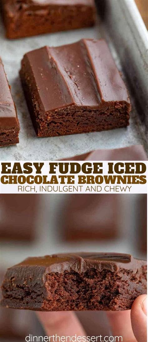 Fudge Iced Brownies Dinner Then Dessert