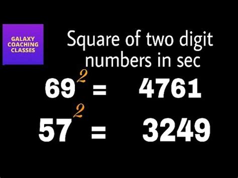 Square Of Any Digit Number Trick Ll Squares In Seconds Youtube