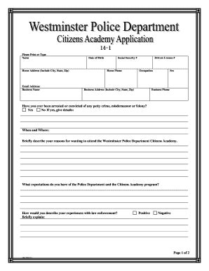 Fillable Online Ci Westminster Co CA Application Packet 14 1 City Of