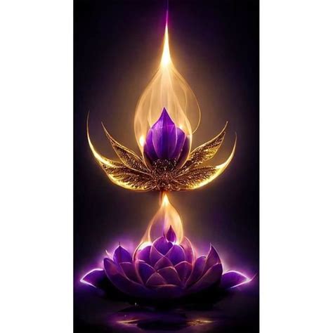 Diamond Painting Grand Format Lotus Enflamm Artisanat Broderie Diamant