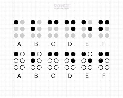 Braille Alphabet Svg Braille Letters Clipart Braille Numbers Png Dxf