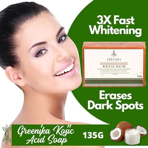 [ 3x Whitening Kojic Acid Soap ] Greenika Kojic Acid Soap Triple