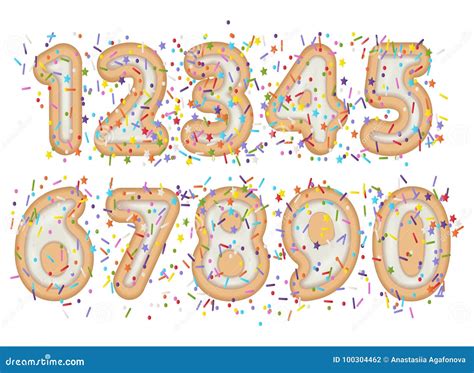 Sweet Font Numeral Stock Vector Illustration Of Glaze 100304462