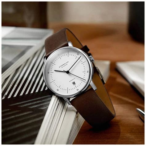 Sternglas Naos Automatic Mm White Dial Brown Leather S Na