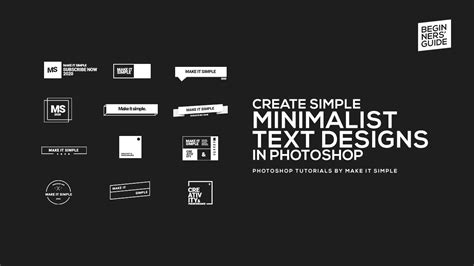 Photoshop Tutorial Simple Minimalist Text Designs For Beginners Youtube