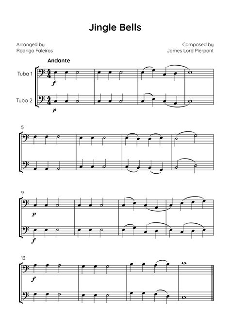 Jingle Bells Arr Rodrigo Faleiros By James Lord Pierpont Sheet Music