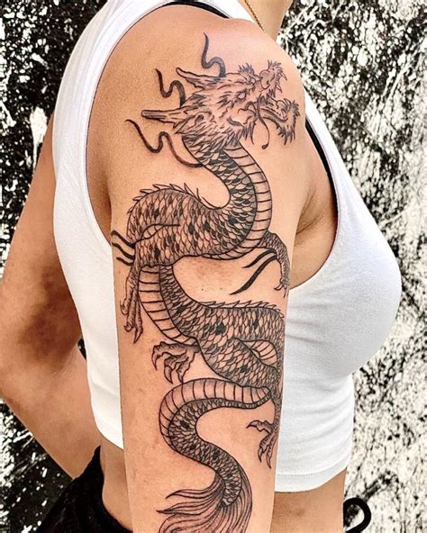 Fine Line Dragon Tattoo Avantgarde Tattoo Barcelona