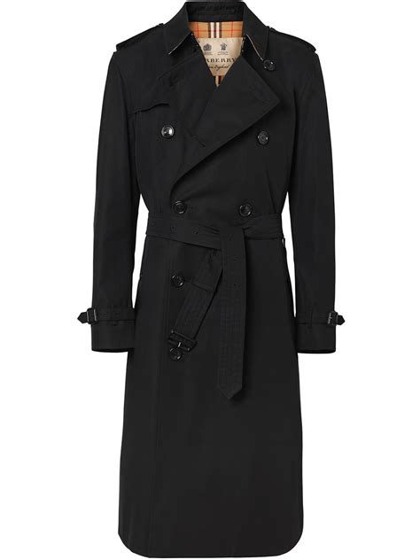 Burberry Kensington Heritage Belted Trench Coat Black Farfetch Uk