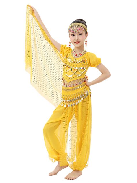 Faschingskostüm Bauchtanz Kostüm Kinder Licht grün Chiffon Bollywood