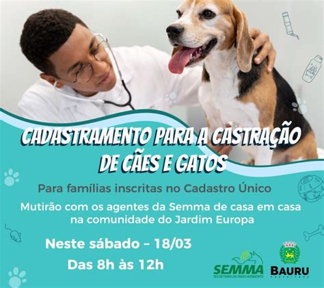 Semma realiza cadastramento para castração de animais famílias do