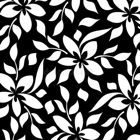 Black and White Floral Background Stock Illustration - Illustration of ...