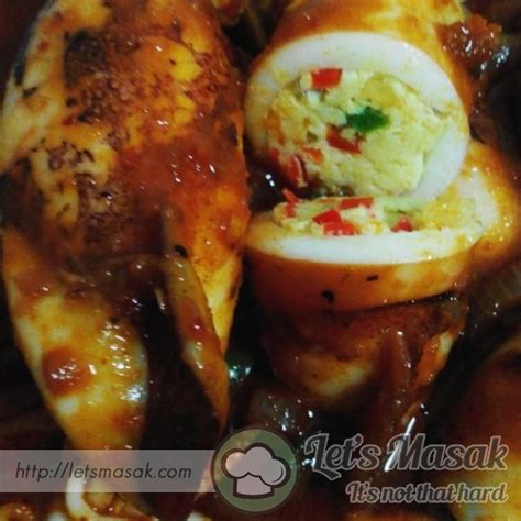 Sotong Sumbat Telur Berempah Recipe Letsmasak