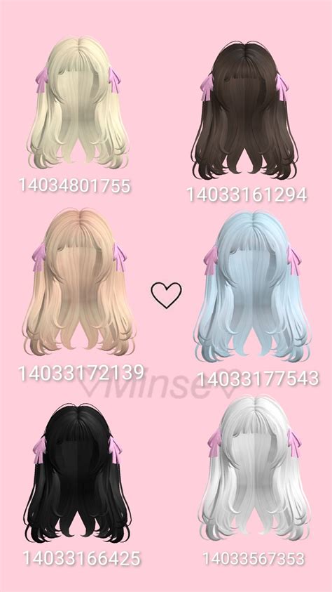 ♡Soft Aesthetic Roblox hair codes♡ | Kawaii hairstyles, Black hair ...