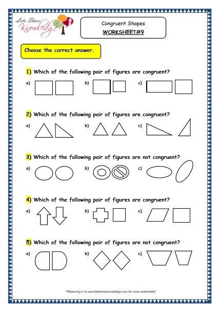 3rd Grade Math Geometry Worksheets