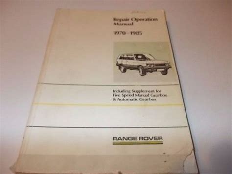 Purchase Range Rover Original Repair Operation Manual No Akm