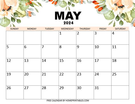 Free Printable 2024 May Calendar Page Chere Deeanne