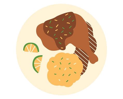 Premium Vector Illustration Of Fried Chicken With Lemon Vector