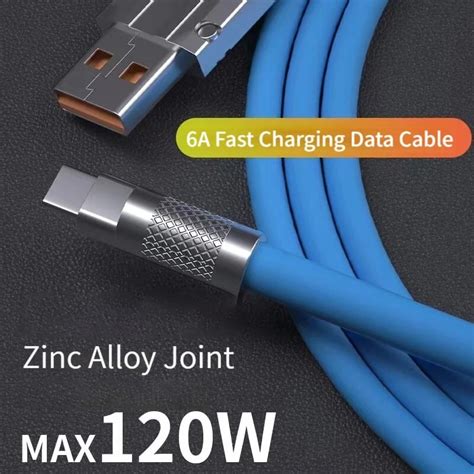 W Super Fast Charging Cable Metal Zinc Alloy Liquid Silicone Micro