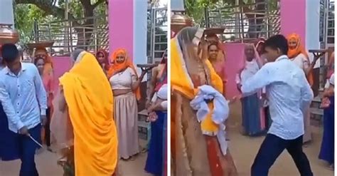 Viral Video Brother In Law Beats Up Sister In Law During Marriage