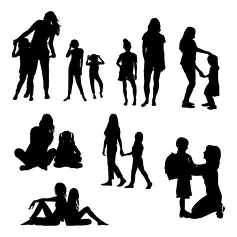 Mother Daughter Silhouette Clip Art