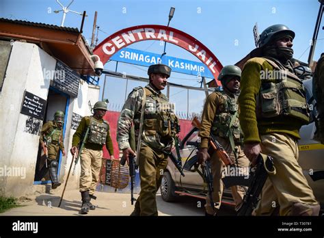 Members Of Central Reserve Police Force Seen Patrolling Outside The