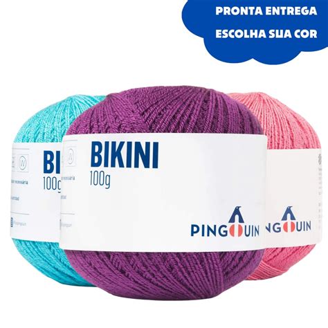 Fio Linha Misto de Acrílico Pingouin Bikini 100g 430 metros Shopee