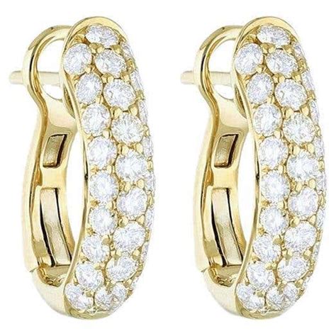 Hoops And Huggies Earring 033 Carat Diamonds In 14k Yellow Gold For Sale At 1stdibs